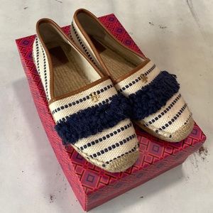 Tory Burch espadrille shoes.